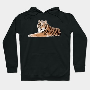 Golden & Black Tiger Animal White Design Hoodie